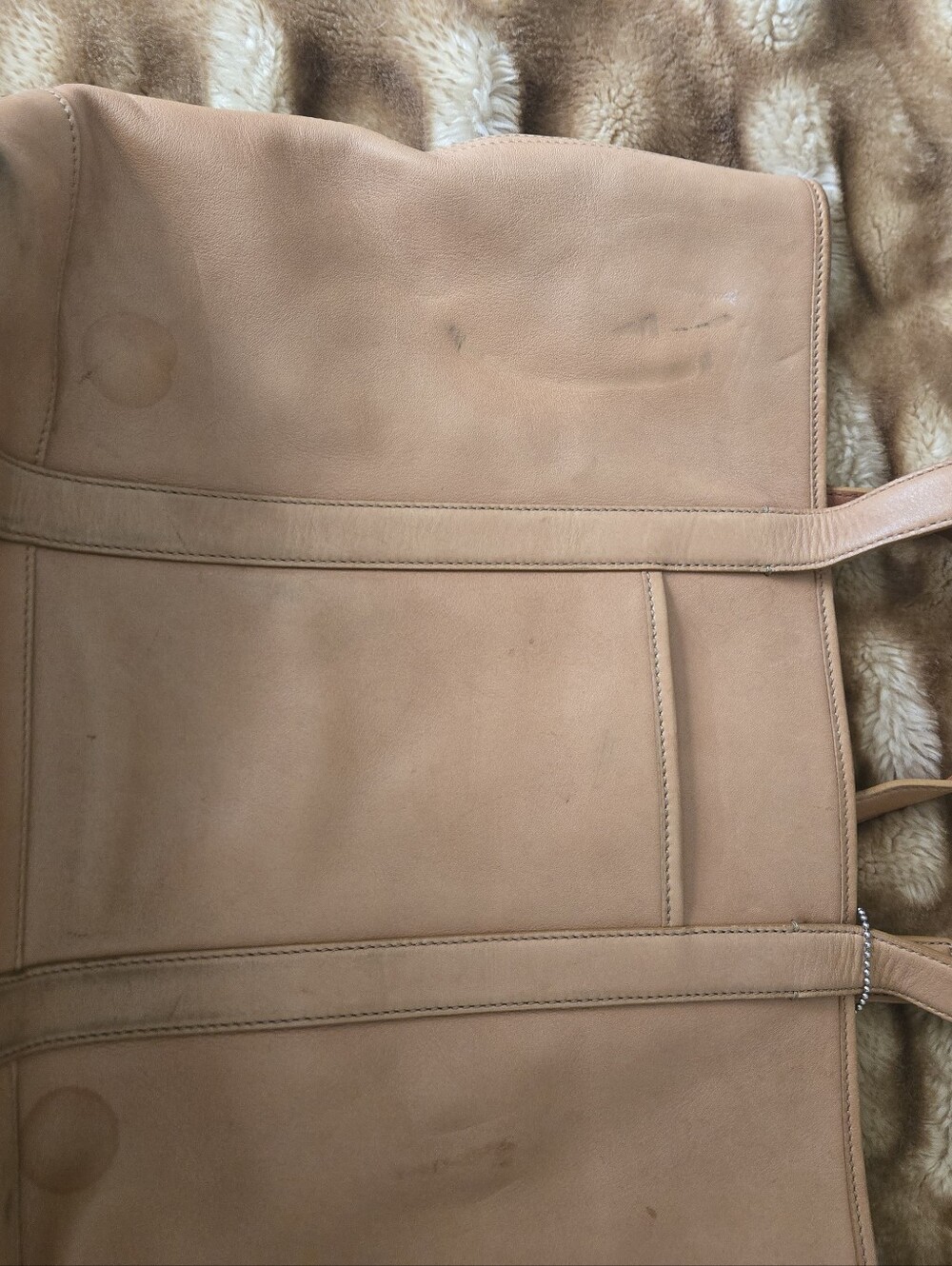 Classic Women's Leather Tote Bag in Tan